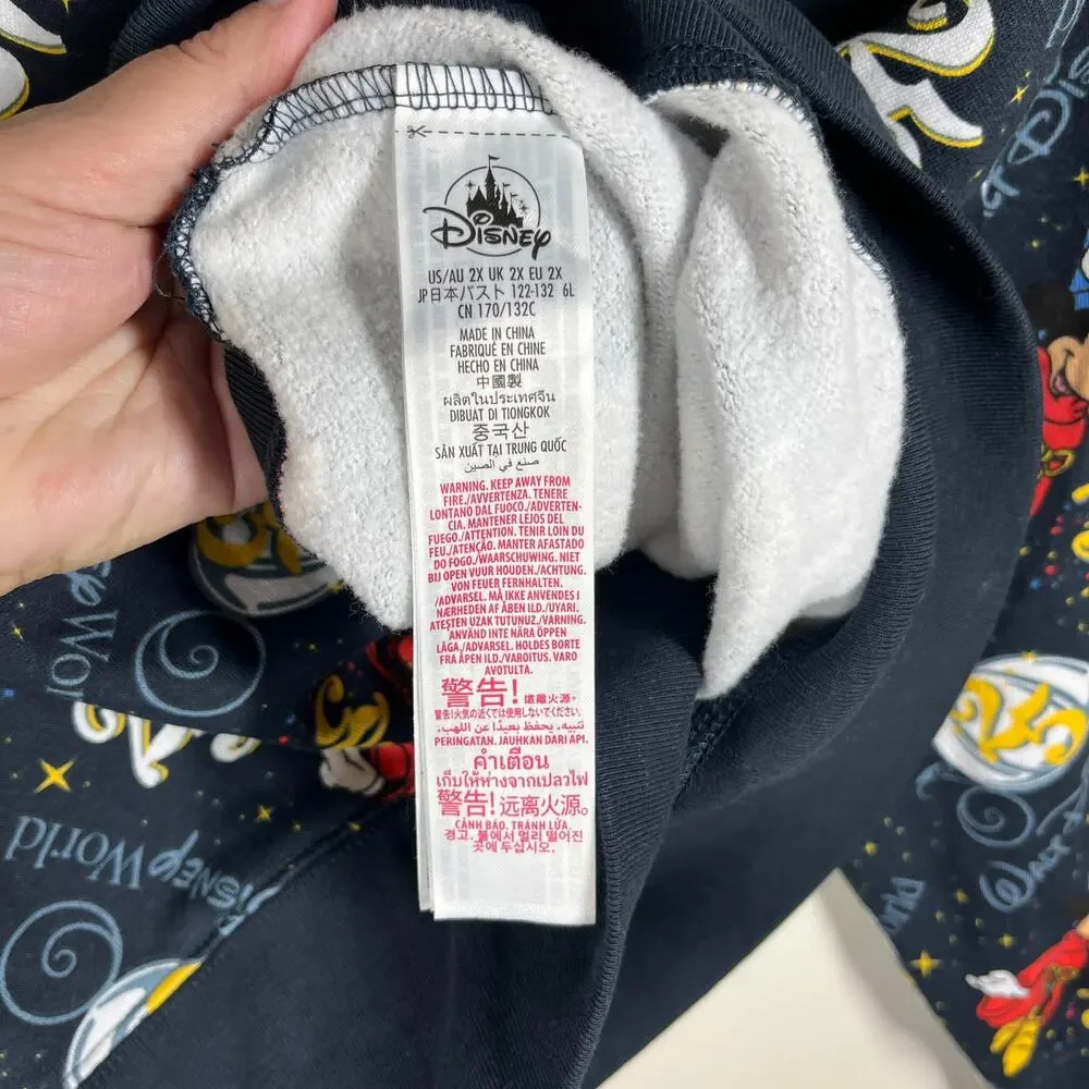 Walt Disney World Sweater Adult 2X Blue 25th Anniversary Vault 50 Mickey Spirit